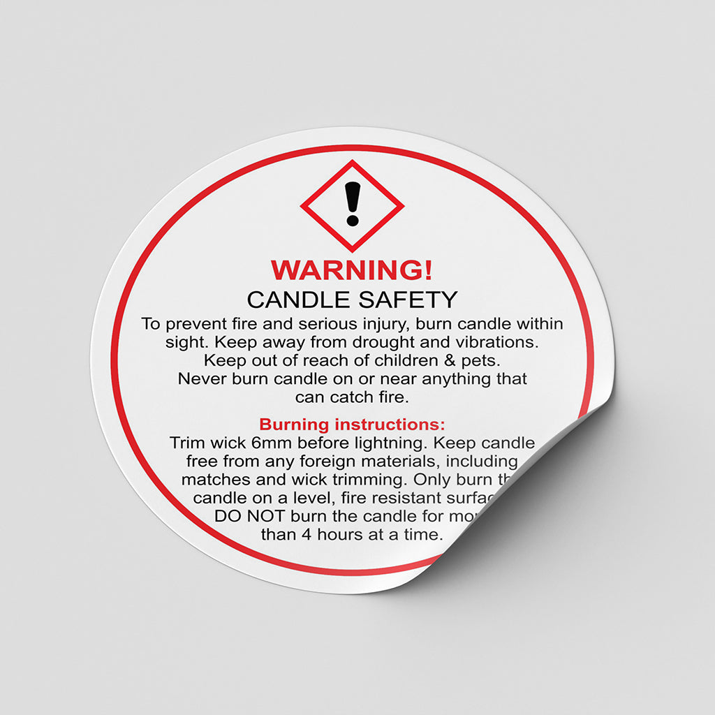  600pcs Wax Melt Warning Labels Candle Warning Stickers
