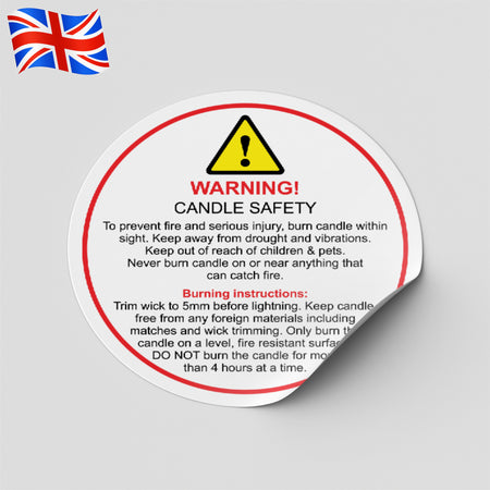 Candle Warning Labels | Safety Labels for Candles | Candle Hazard Labels Caution Labels for Candles | Candle Safety Stickers | Warning Stickers for Candles Candle Safety Instructions | Regulatory Labels for Candles | Candle Precaution Labels | CLP Labels for Candles