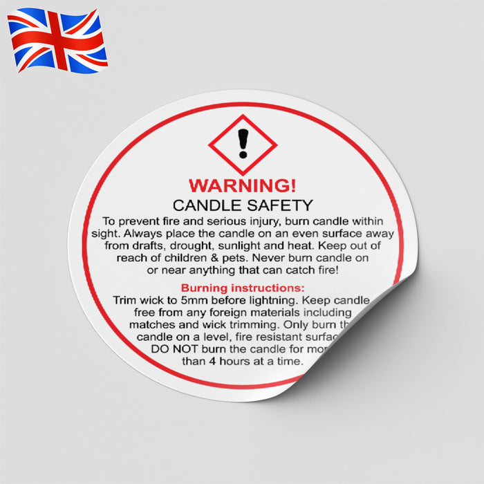 Candle Warning Labels | Safety Labels for Candles | Candle Hazard Labels Caution Labels for Candles | Candle Safety Stickers | Warning Stickers for Candles Candle Safety Instructions | Regulatory Labels for Candles | Candle Precaution Labels | CLP Labels for Candles