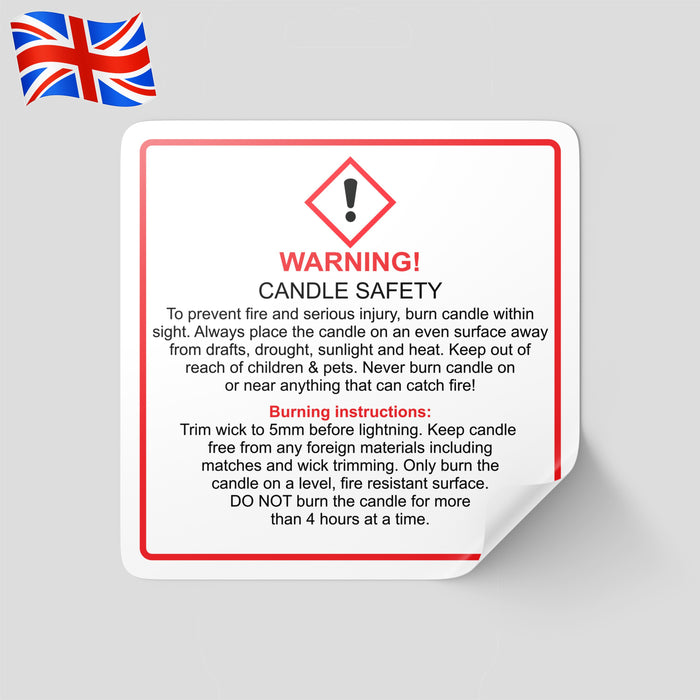 Candle Warning Labels | Safety Labels for Candles | Candle Hazard Labels Caution Labels for Candles | Candle Safety Stickers | Warning Stickers for Candles Candle Safety Instructions | Regulatory Labels for Candles | Candle Precaution Labels | CLP Labels for Candles