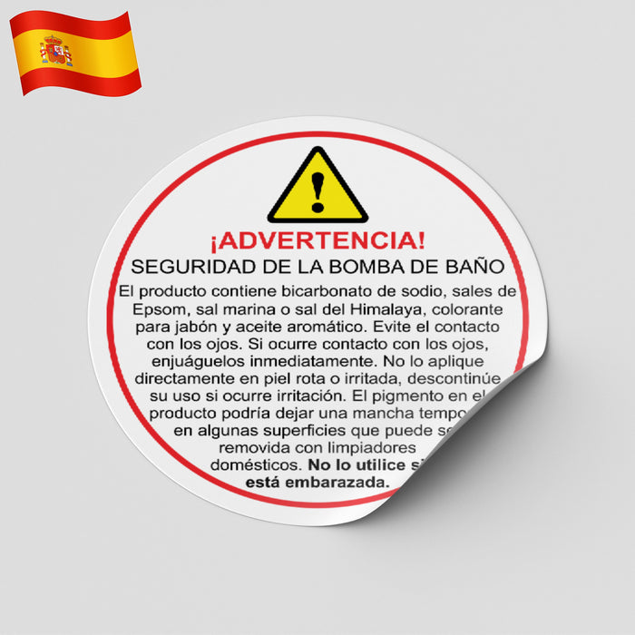 Etiqueta de advertencia bomba de baño | Bomba de baño precauciones | Advertencias de seguridad cosméticos | Peligros bomba de baño | Ingredientes peligrosos bomba de baño | Instrucciones de uso seguro | Precauciones al usar bomba de baño | Normativa de etiquetado | Información de seguridad cosméticos | Alerta de ingredientes bomba de baño | Riesgos de uso bomba de baño | Etiqueta de advertencia cosmética | Peligros químicos en bombas de baño | Regulación de productos de baño