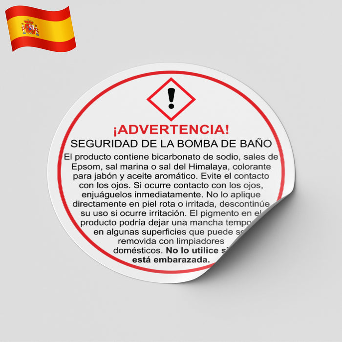 Etiqueta de advertencia bomba de baño | Bomba de baño precauciones | Advertencias de seguridad cosméticos | Peligros bomba de baño | Ingredientes peligrosos bomba de baño | Instrucciones de uso seguro | Precauciones al usar bomba de baño | Normativa de etiquetado | Información de seguridad cosméticos | Alerta de ingredientes bomba de baño | Riesgos de uso bomba de baño | Etiqueta de advertencia cosmética | Peligros químicos en bombas de baño | Regulación de productos de baño