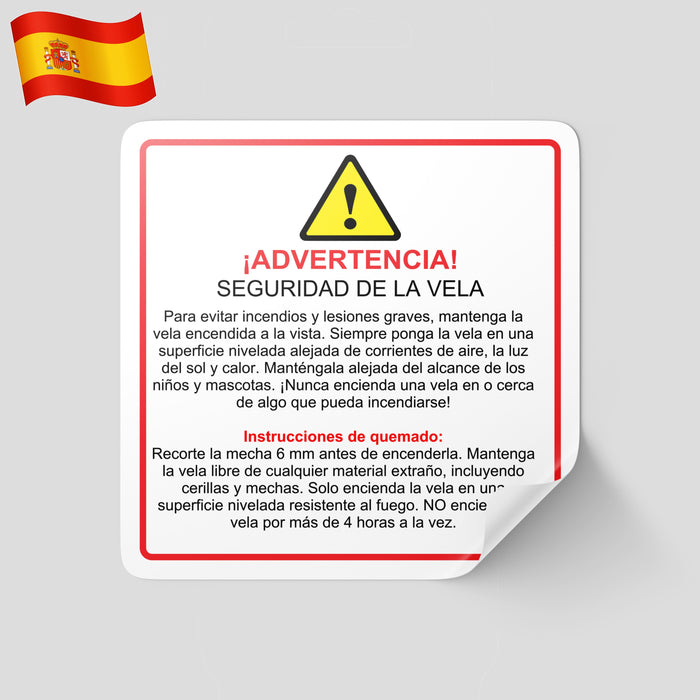 Etiqueta de advertencia velas | Advertencias de seguridad velas | Precauciones al usar velas | Normativa de seguridad velas | Peligros velas encendidas | Etiqueta de seguridad para velas | Uso seguro de velas | Advertencia incendio velas | Instrucciones de uso velas | Etiquetado  | reglamentario velas | Seguridad en productos de cera | Riesgos de uso de velas | Recomendaciones de seguridad velas | Precauciones de incendio velas | Etiqueta de advertencia productos inflamables