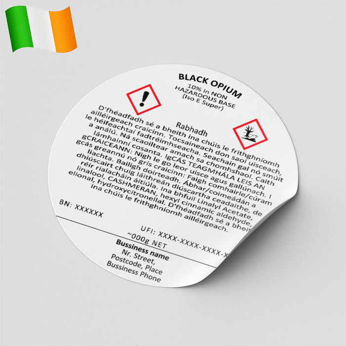 CLP label  | CLP label for wax melts | Custom CLP label on a fragrance product | Safety label on a wax melt | CLP compliant label design