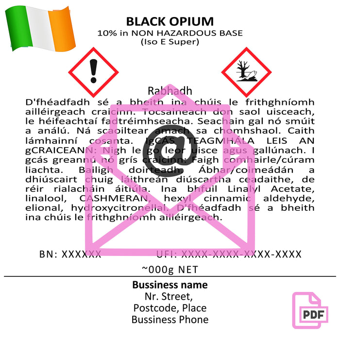 CLP label for wax melts | Custom CLP label on a fragrance product | Safety label on a wax melt | CLP compliant label design