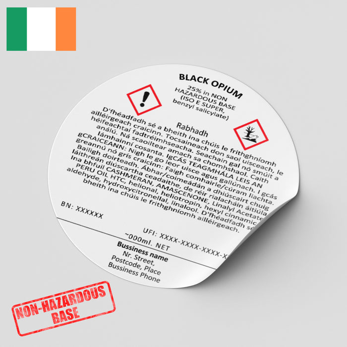 CLP label | CLP label for reed diffuser | Custom CLP label on a fragrance product | Safety label on a reed diffuser | CLP compliant label design