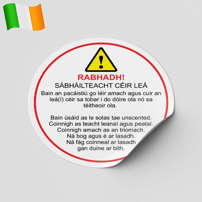 Warning label for wax melts | Safety warning label for wax melts | CLP compliant warning label for wax melts | Detailed warning label on wax melts packaging | Custom warning label for wax melts | Hazard warning label for wax melts | Wax melts packaging with safety warning label